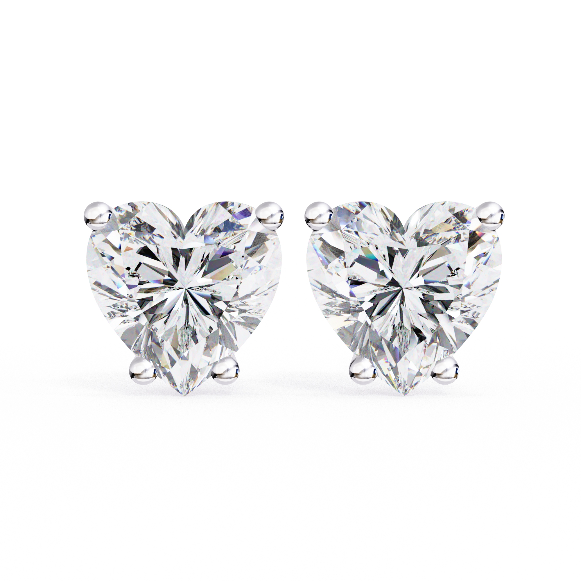 2.43CT HEART SHAPE STUDDS