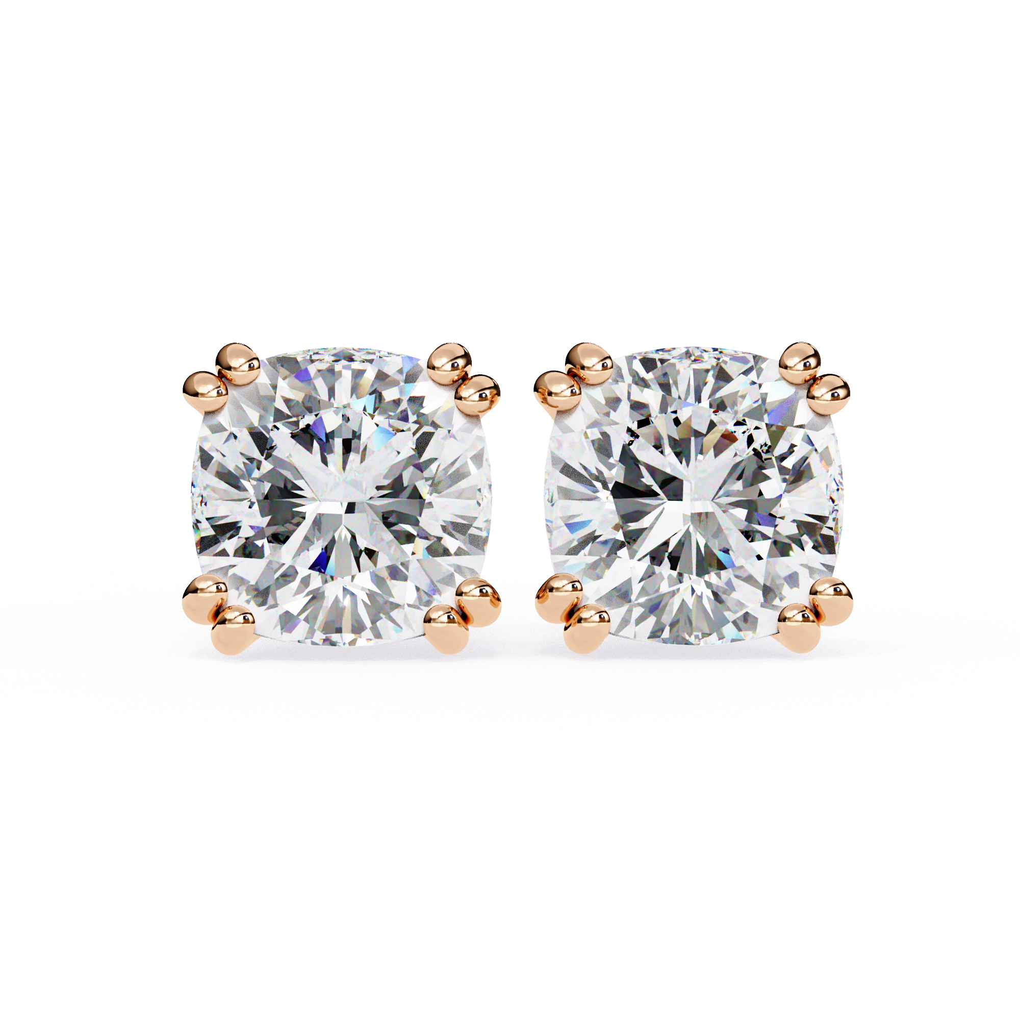 2.24CT CUSHION SHAPE STUDDS
