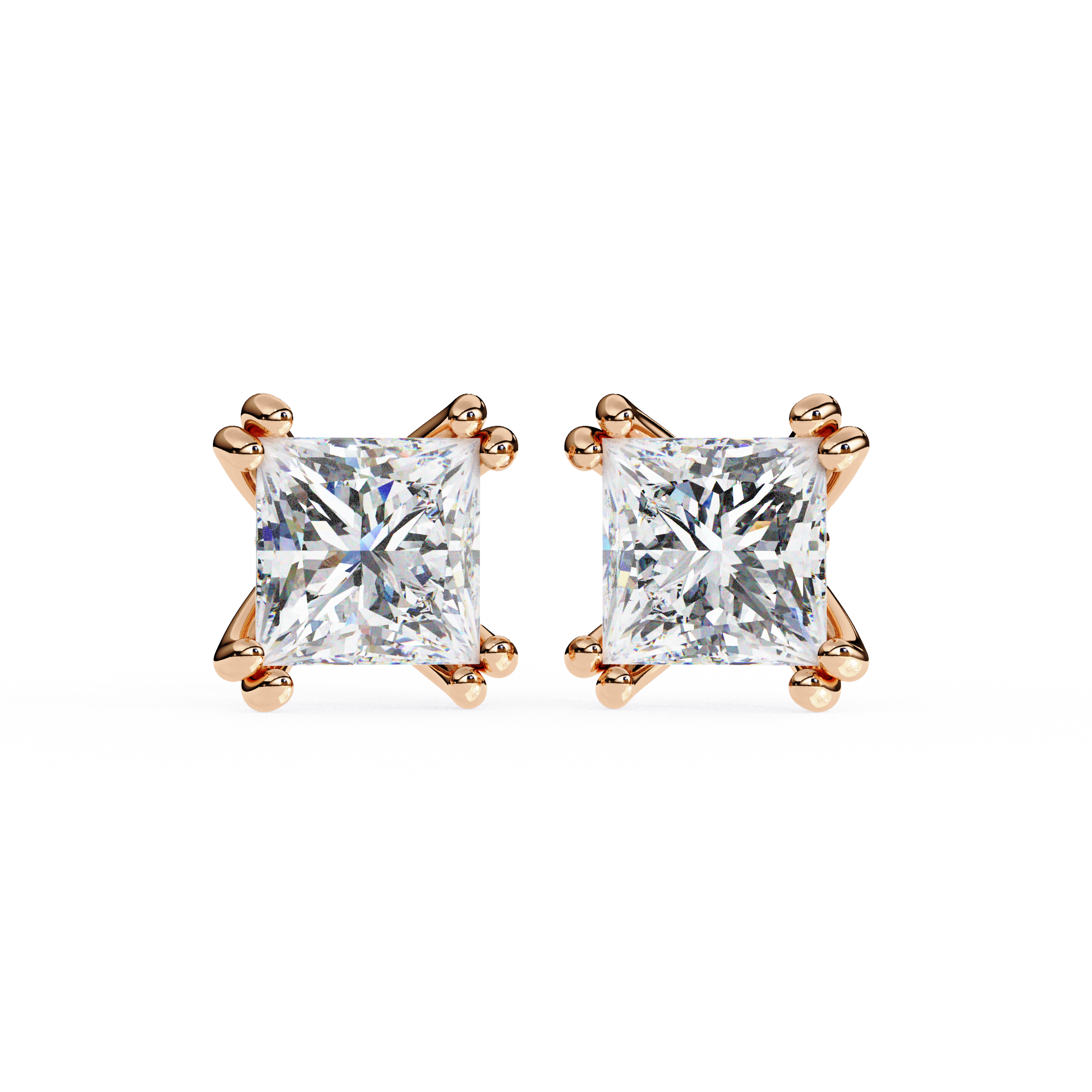 3.04CT PRINCESS STUDDS