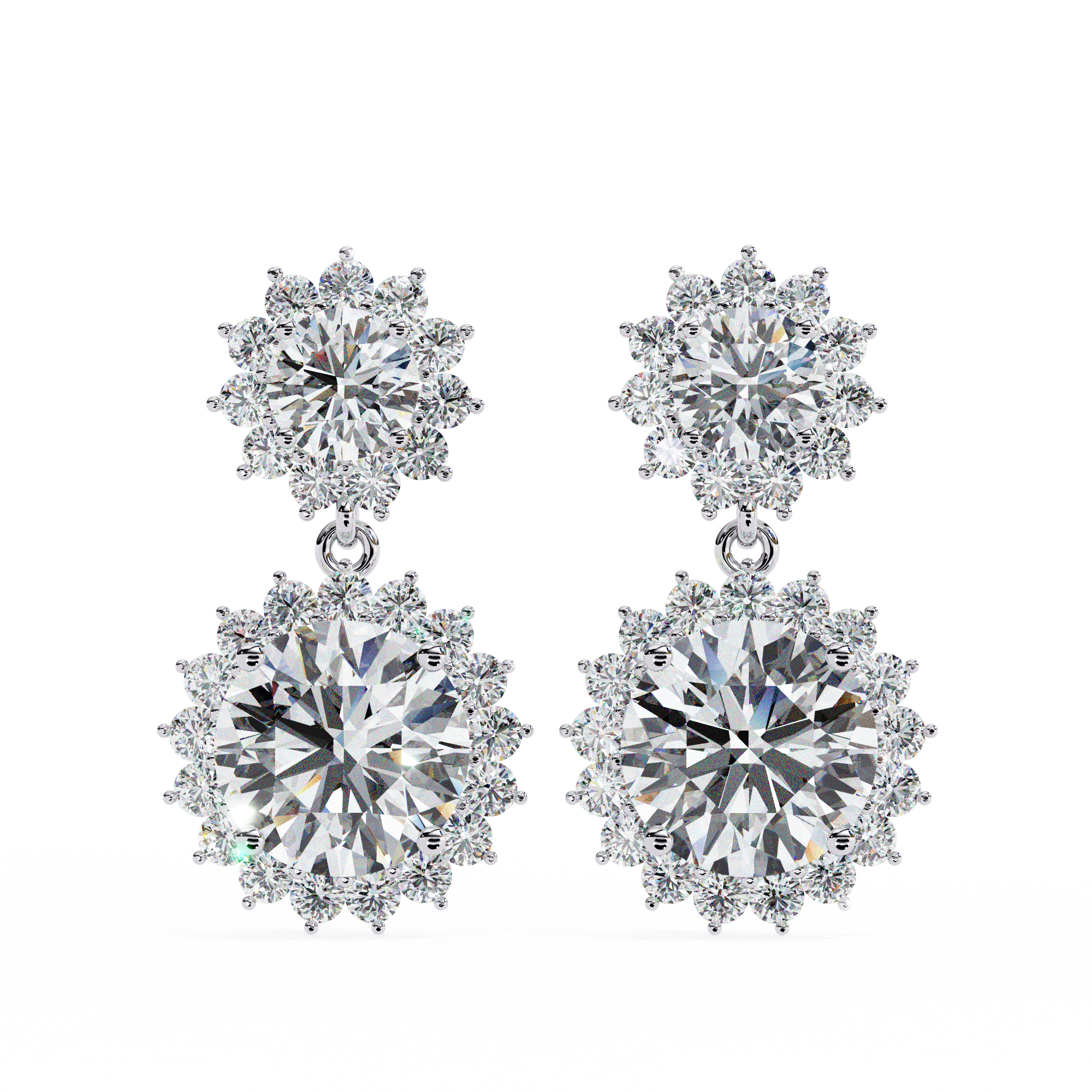 0.90CT ROUND CLUSTER EARRINGS