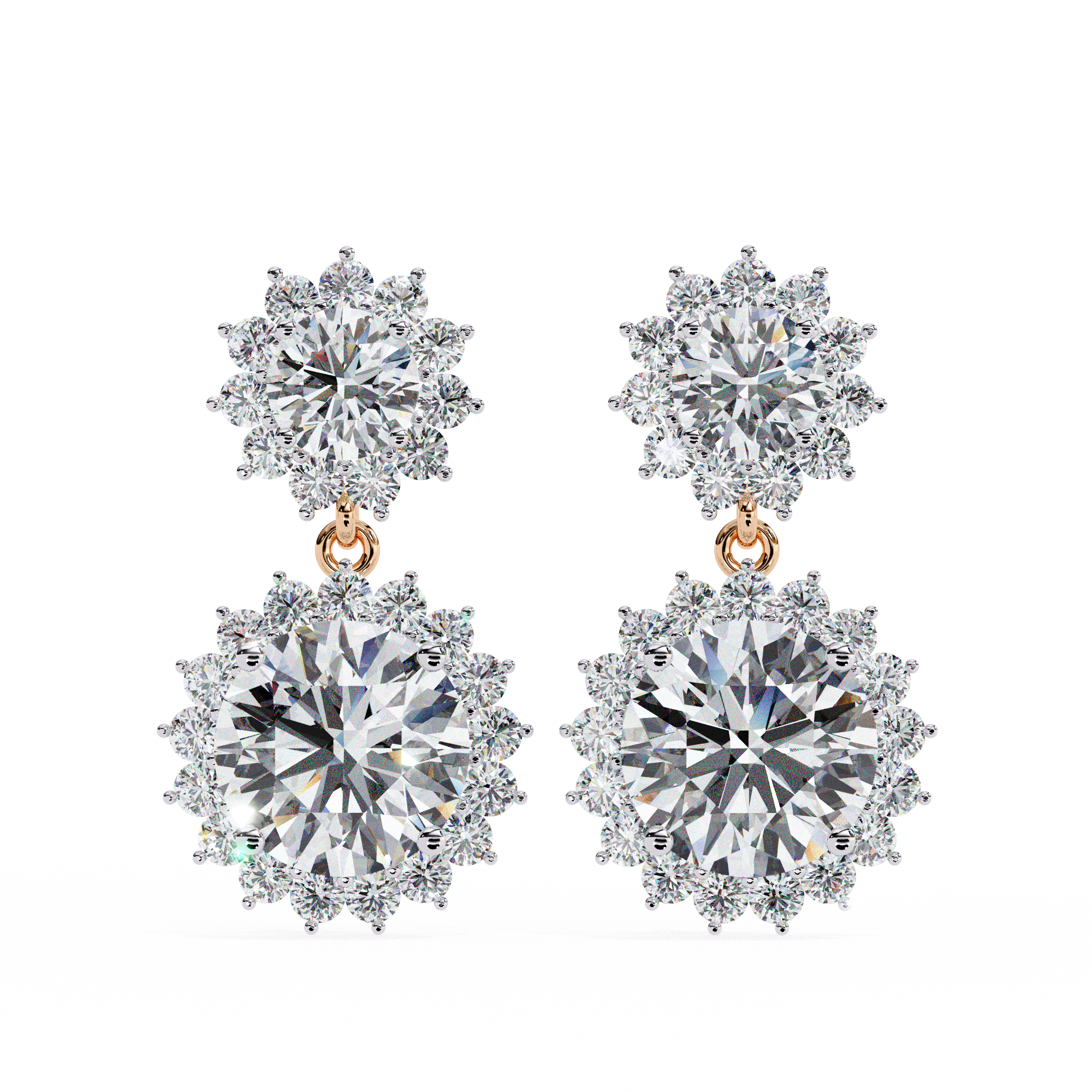 0.90CT ROUND CLUSTER EARRINGS