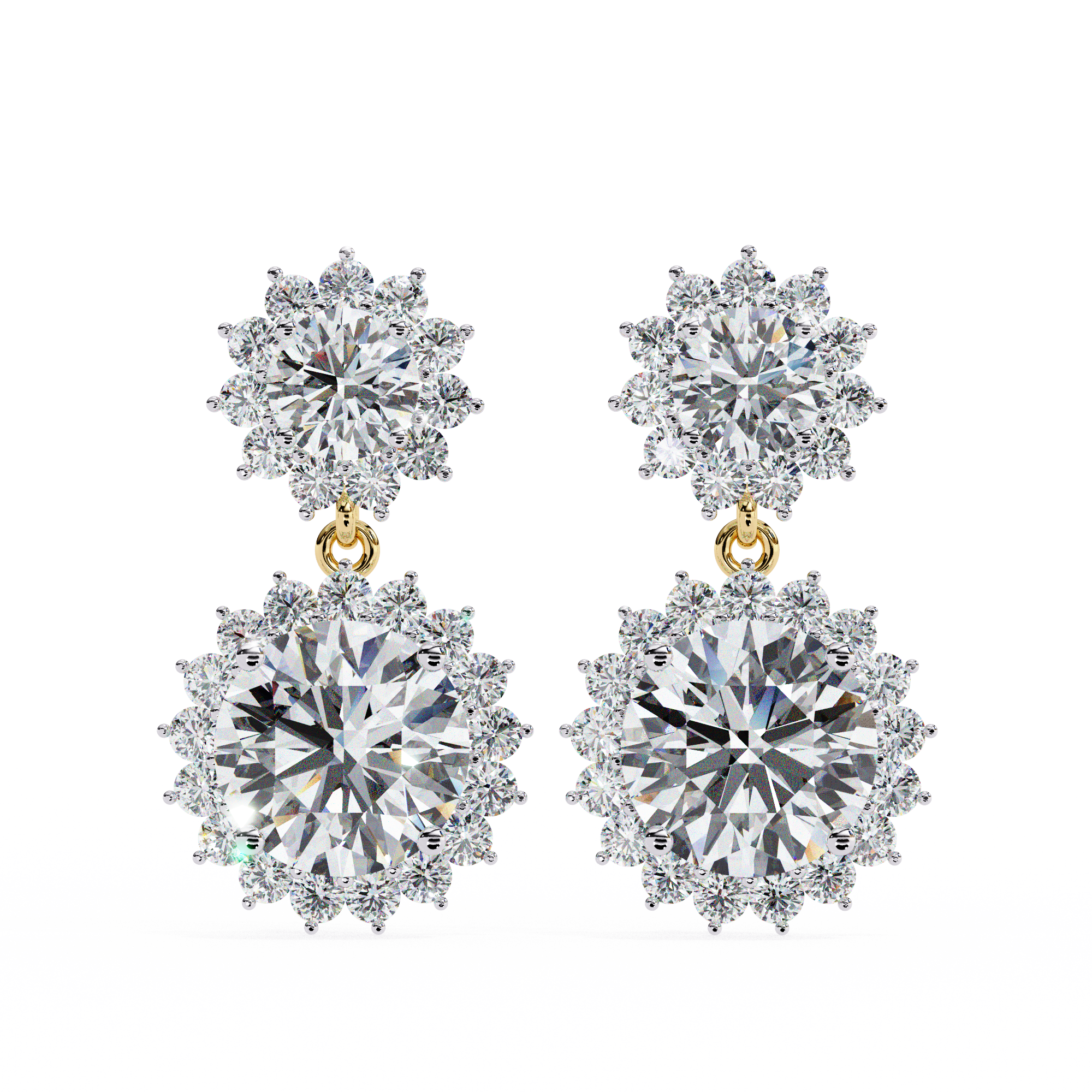 0.90CT ROUND CLUSTER EARRINGS