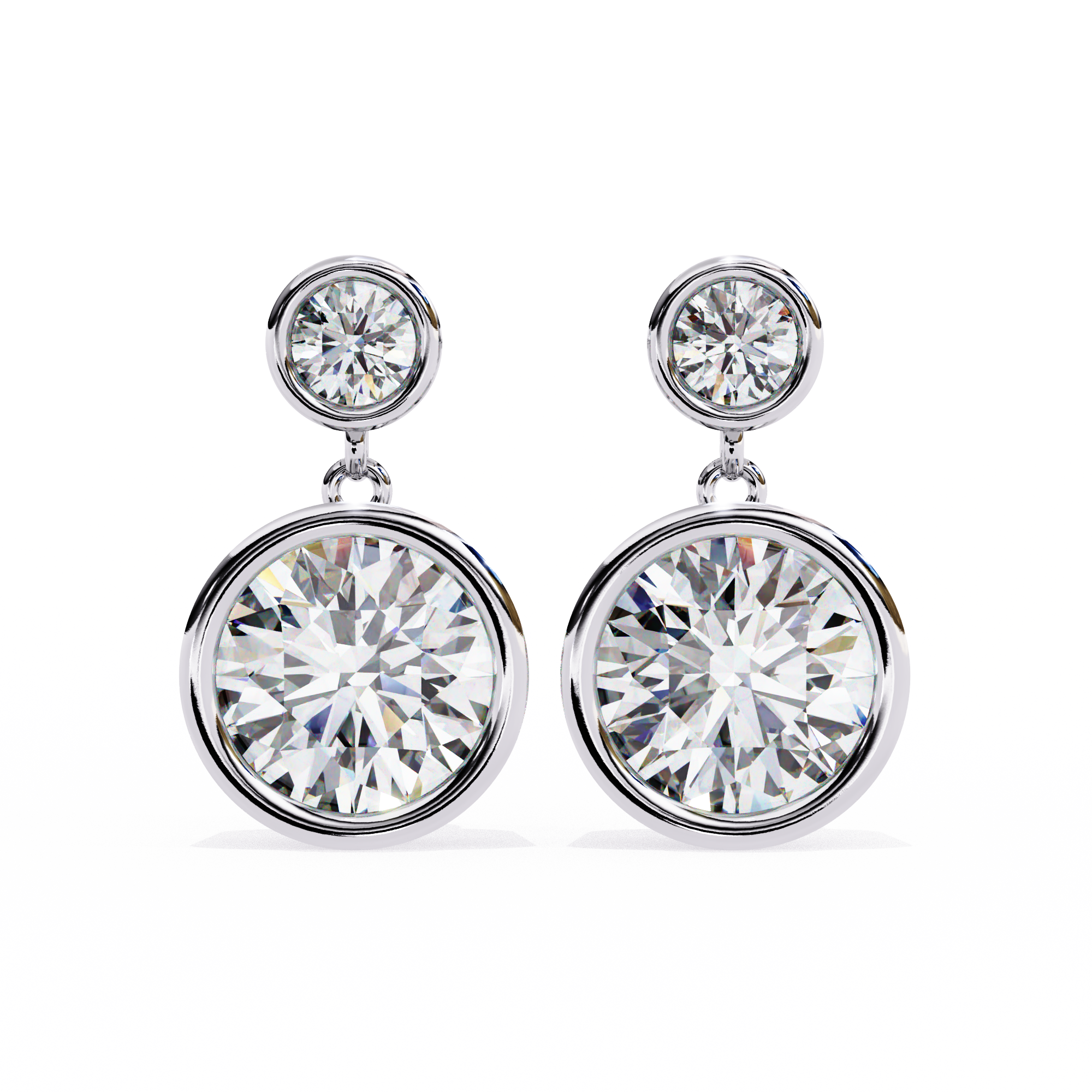 0.60CT BEZEL SETTING ROUND EARRINGS