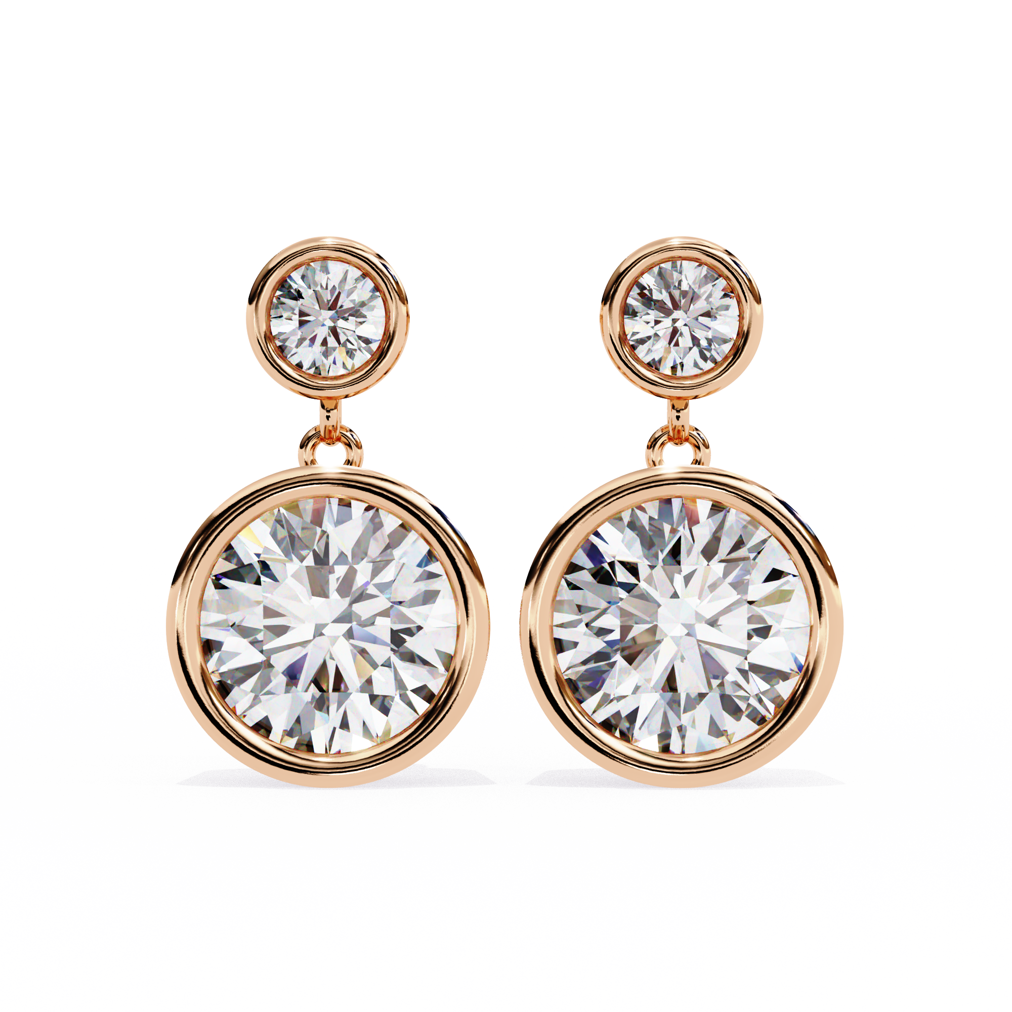 0.60CT BEZEL SETTING ROUND EARRINGS