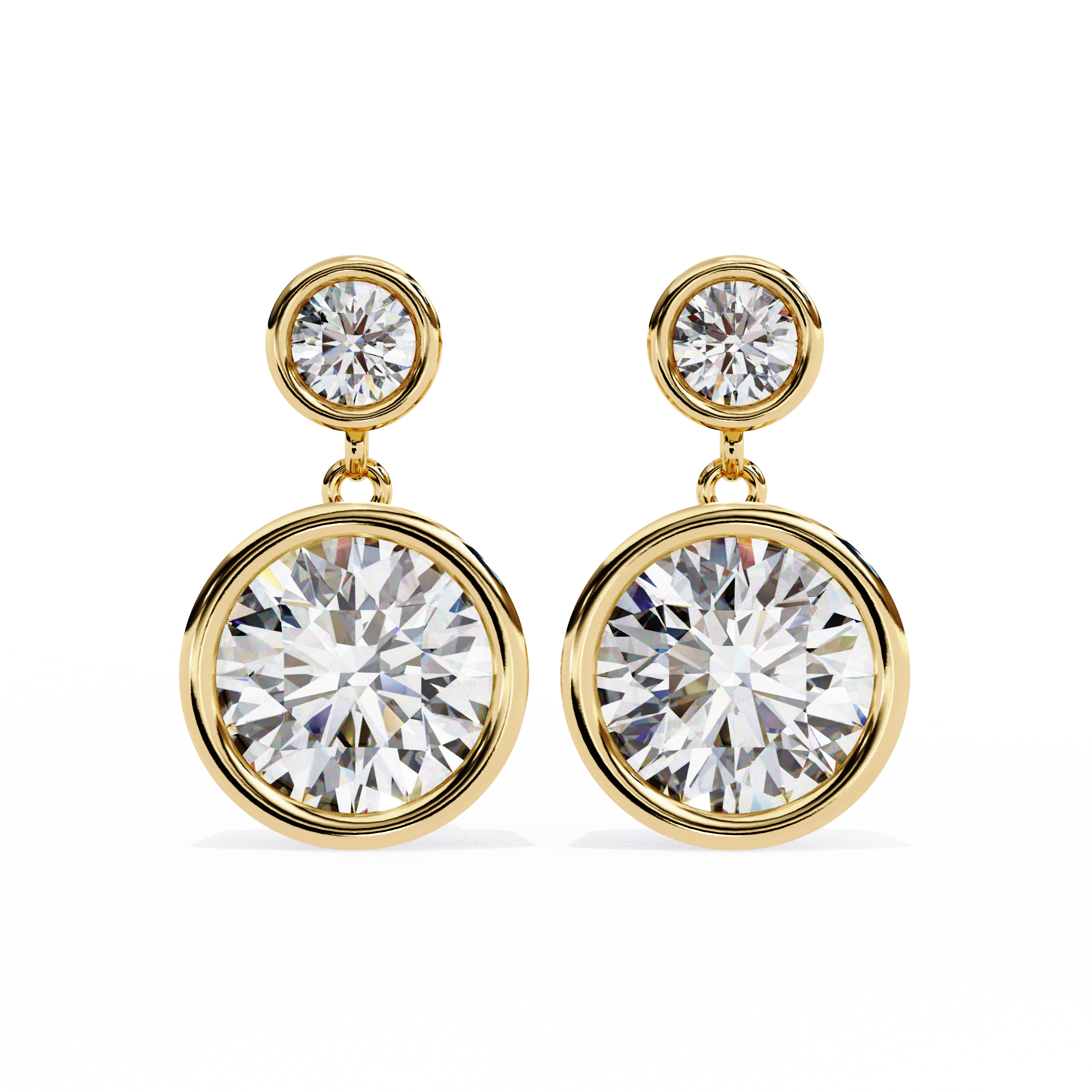 0.60CT BEZEL SETTING ROUND EARRINGS