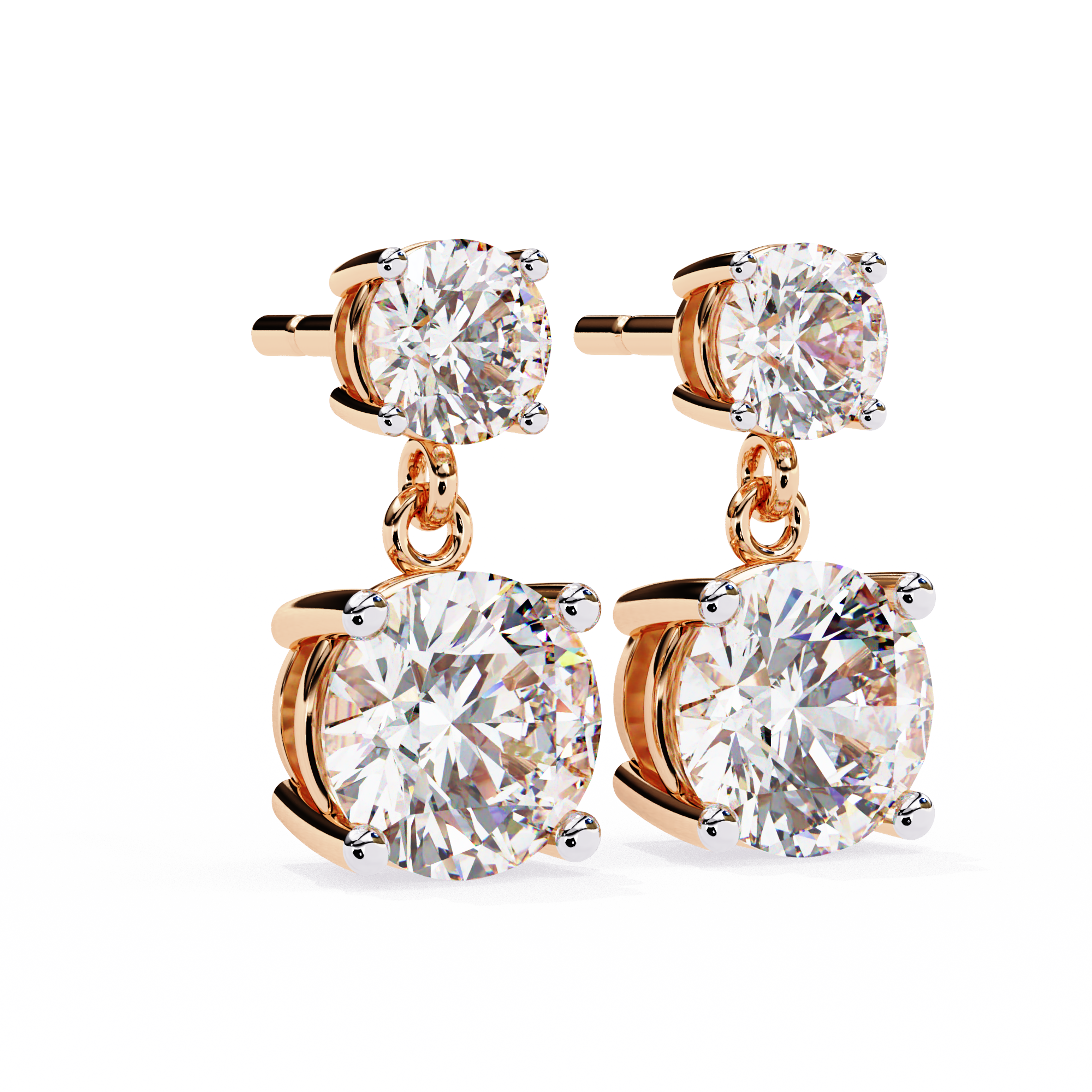 2.89CT ROUND HANGING EARRINGS