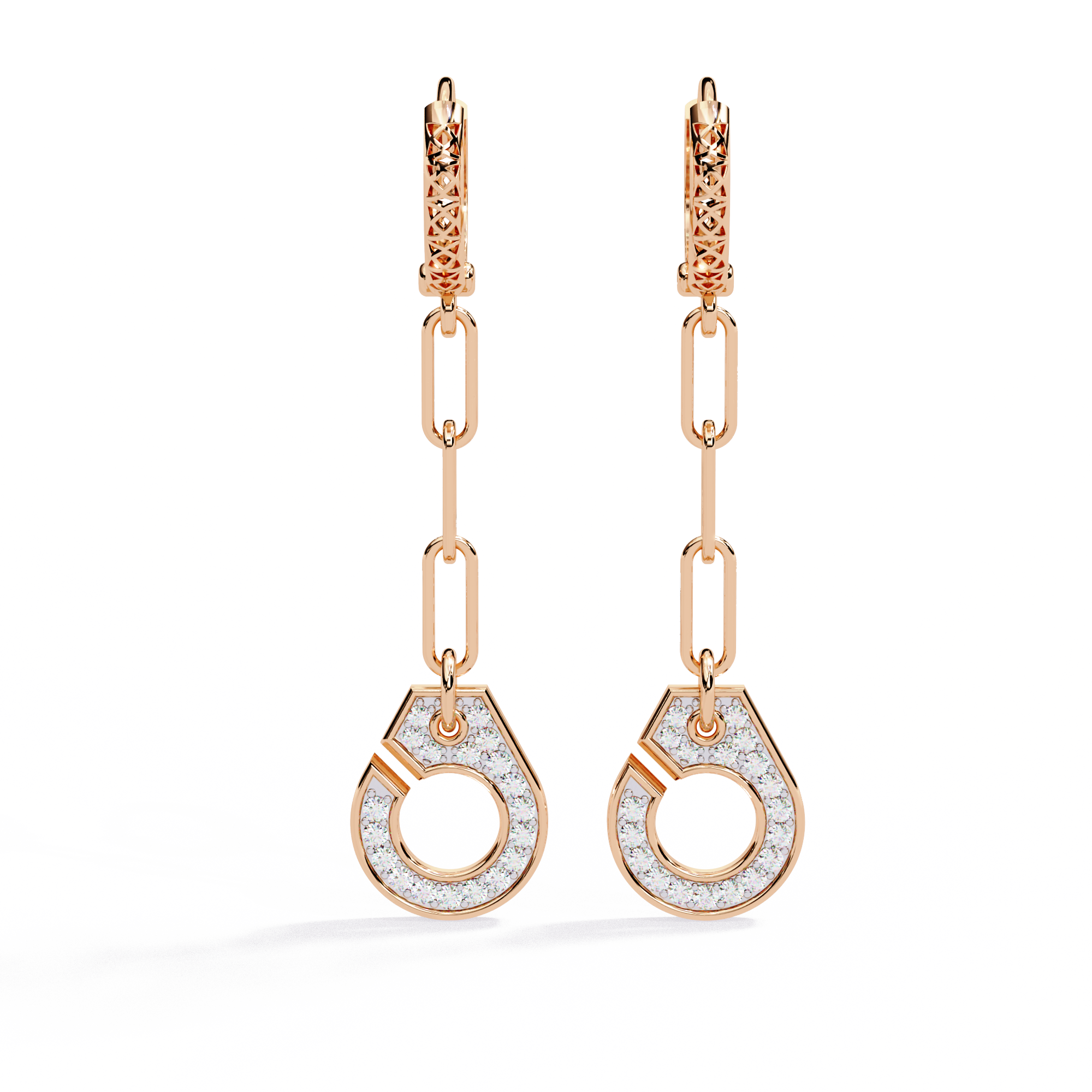 0.54CT RADIANT LINK DROP EARRING