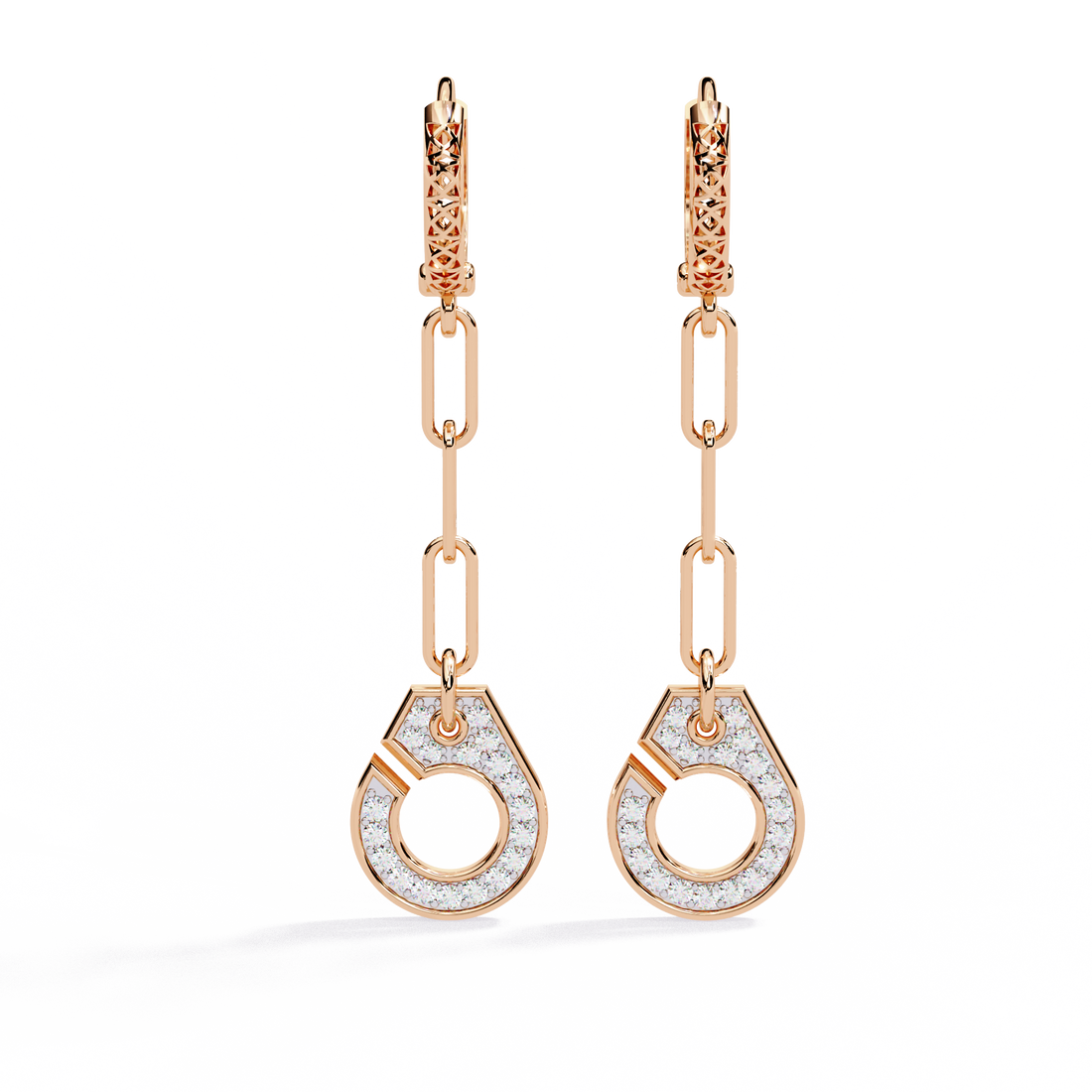 0.54CT RADIANT LINK DROP EARRING