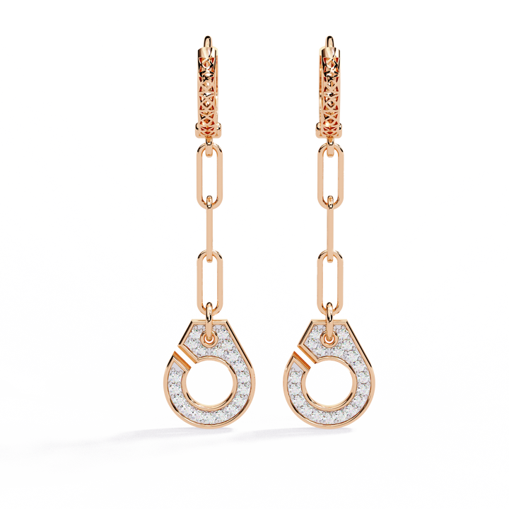 0.54CT RADIANT LINK DROP EARRING