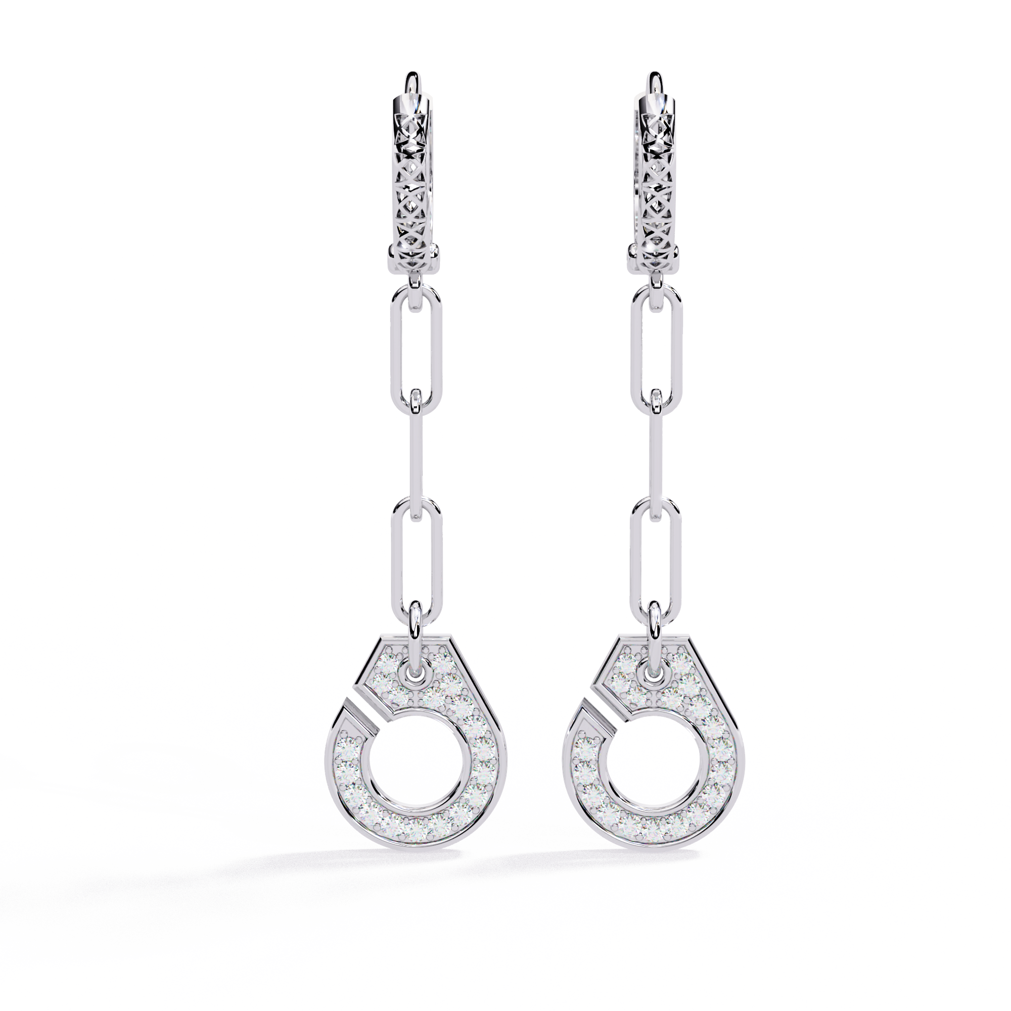 0.54CT RADIANT LINK DROP EARRING