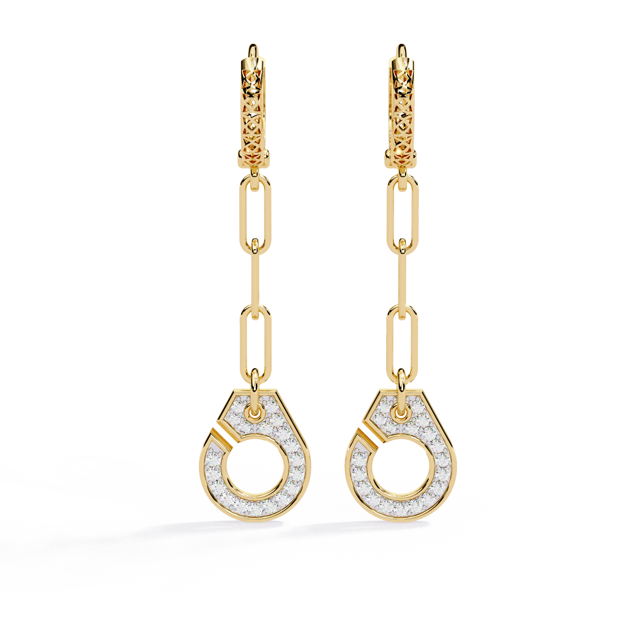 0.54CT RADIANT LINK DROP EARRING