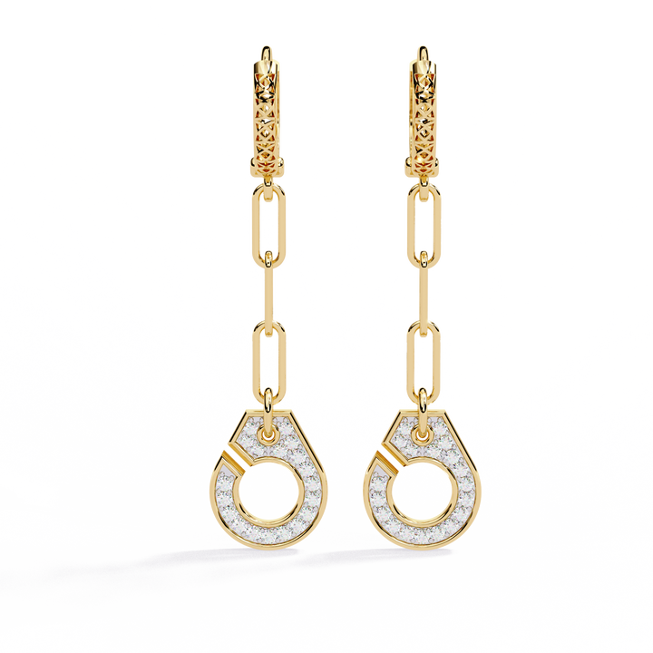 0.54CT RADIANT LINK DROP EARRING