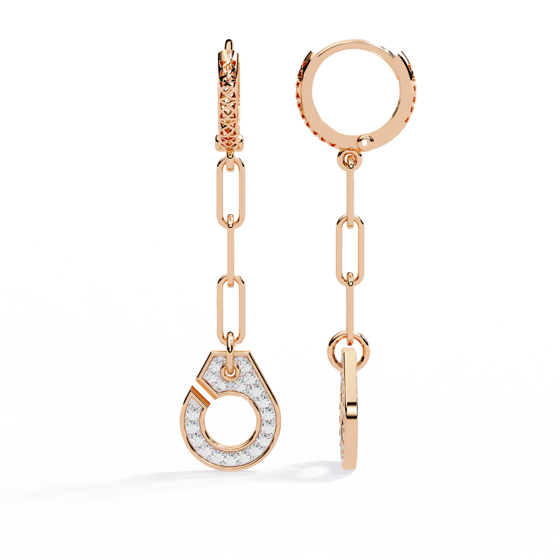 0.54CT RADIANT LINK DROP EARRING