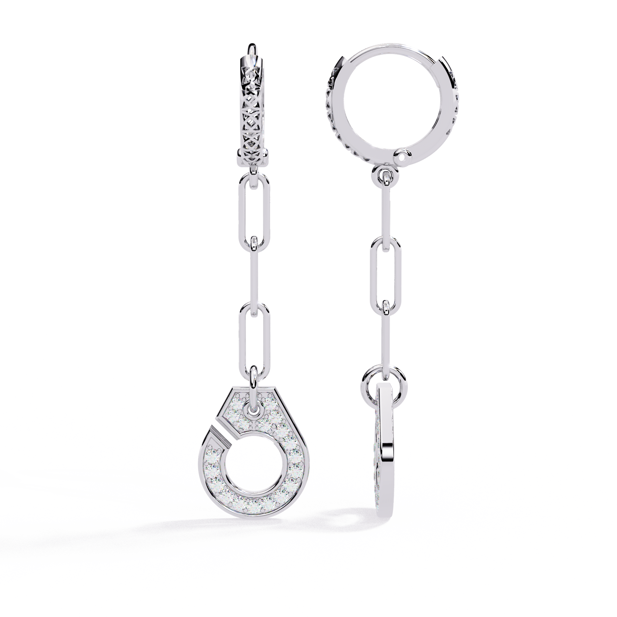 0.54CT RADIANT LINK DROP EARRING