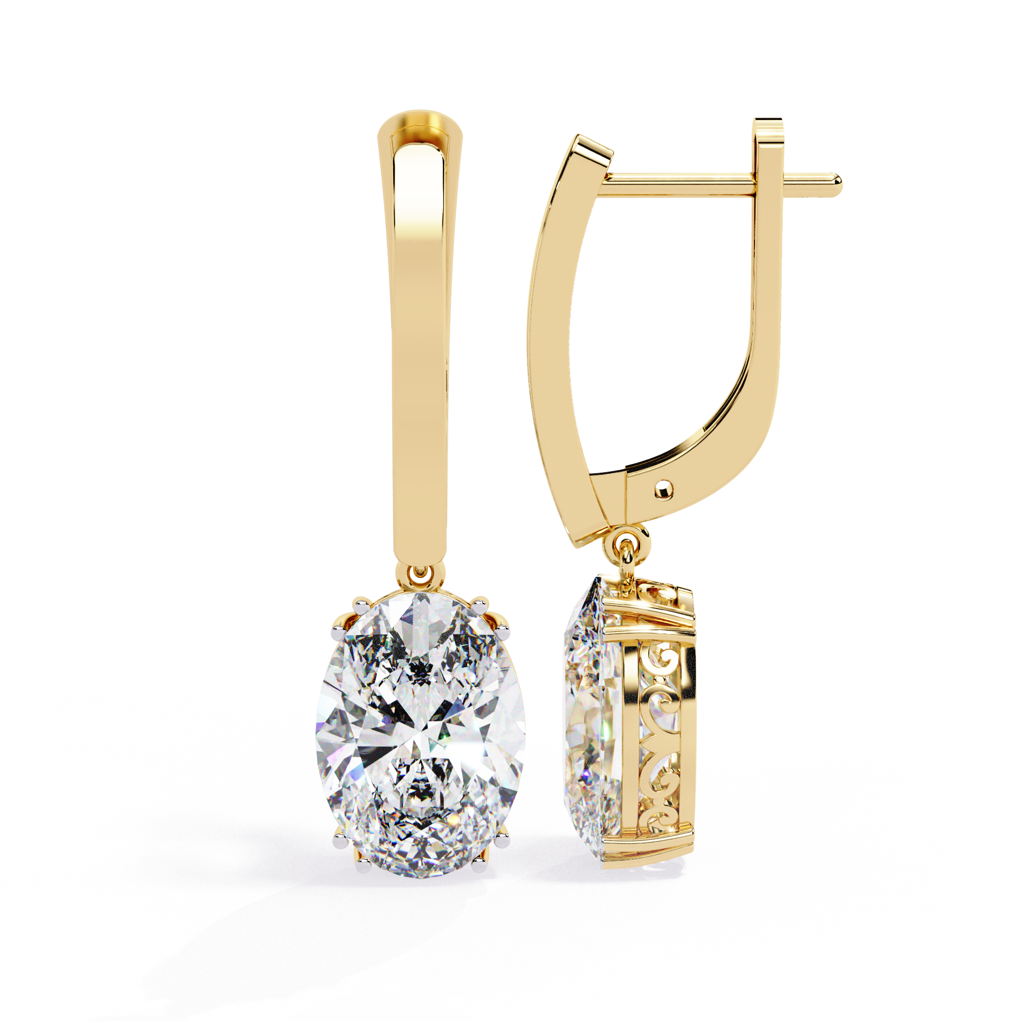 1.62CT OVAL EARRING