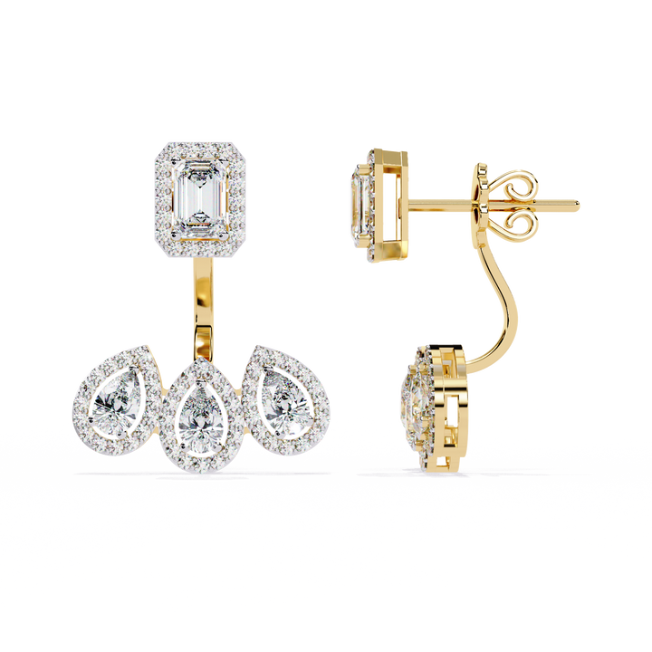PEAR SHAPE DIAMOND CLUSTER EARRING