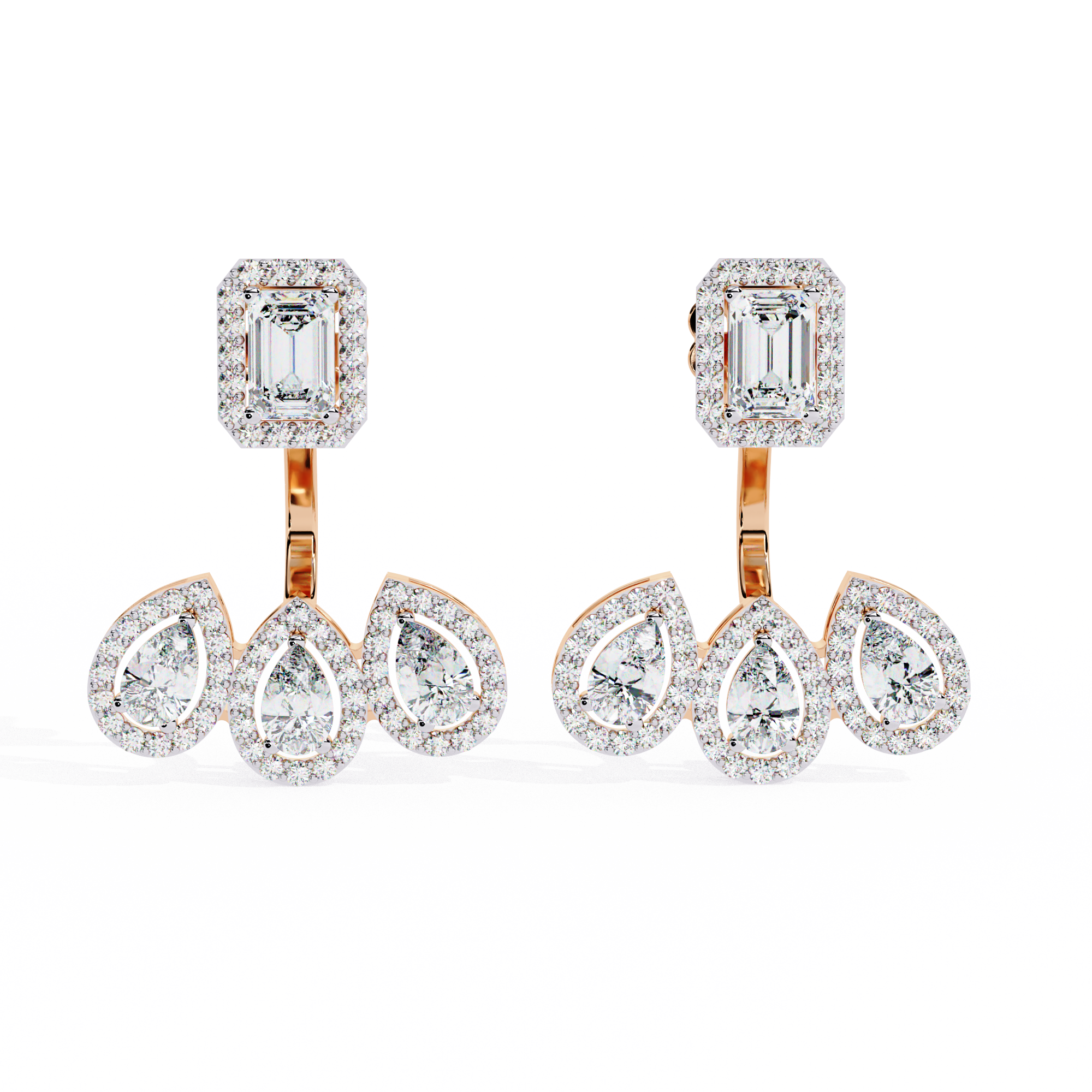 PEAR SHAPE DIAMOND CLUSTER EARRING