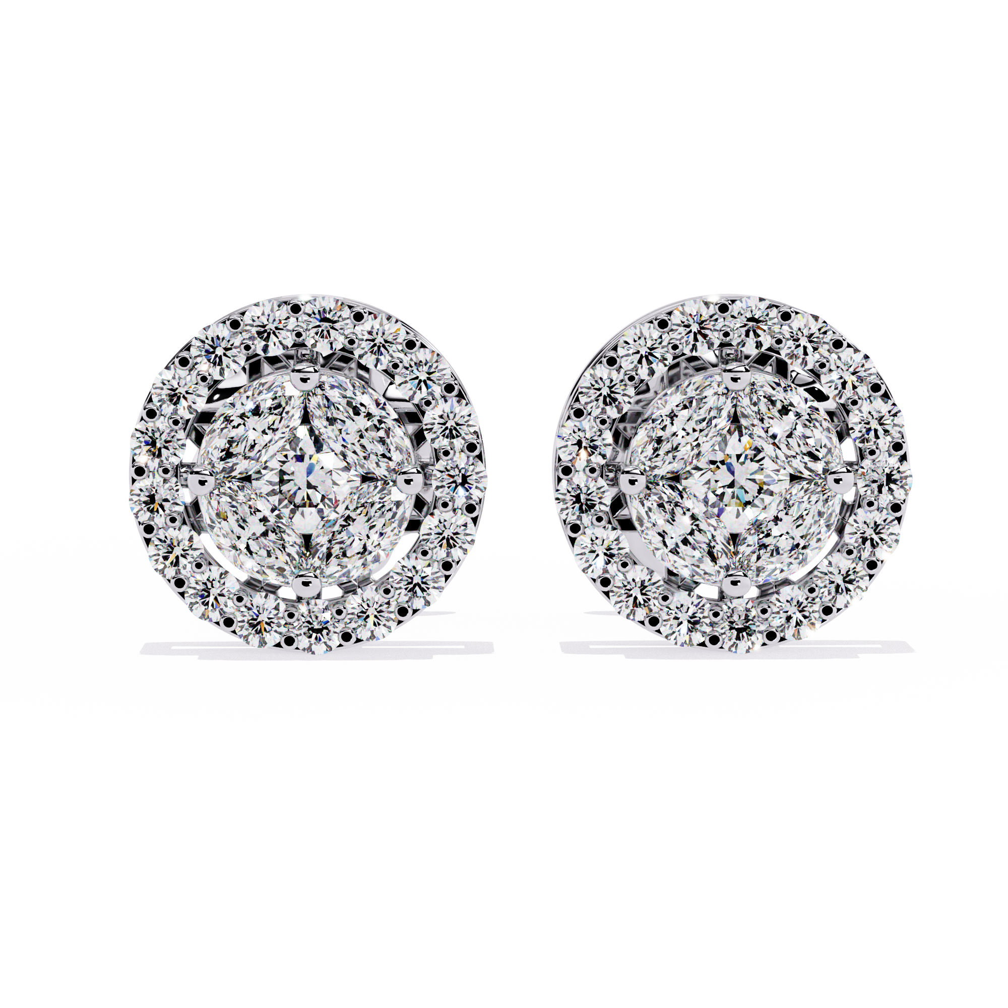 HALO DIAMOND STUD EARRING