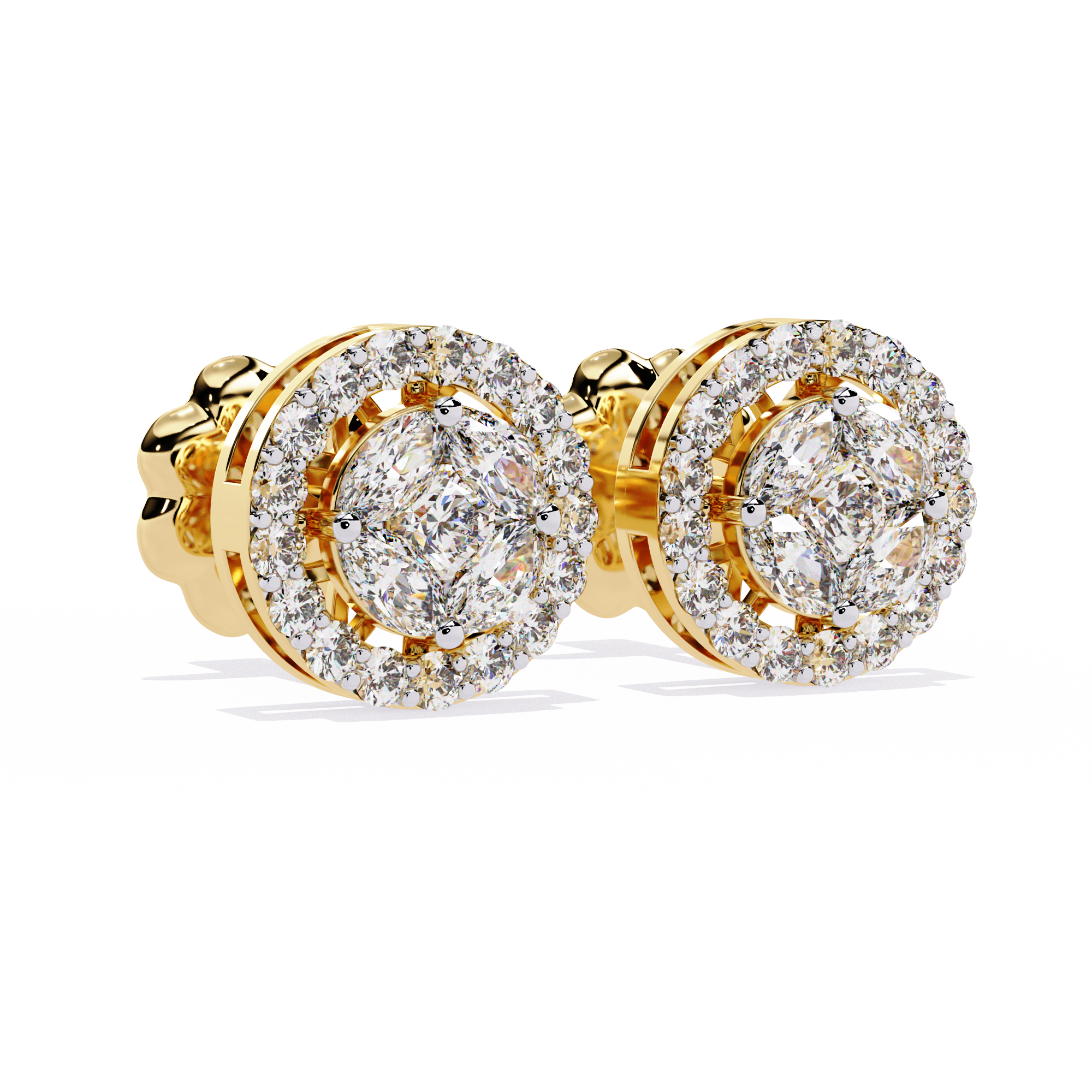 HALO DIAMOND STUD EARRING