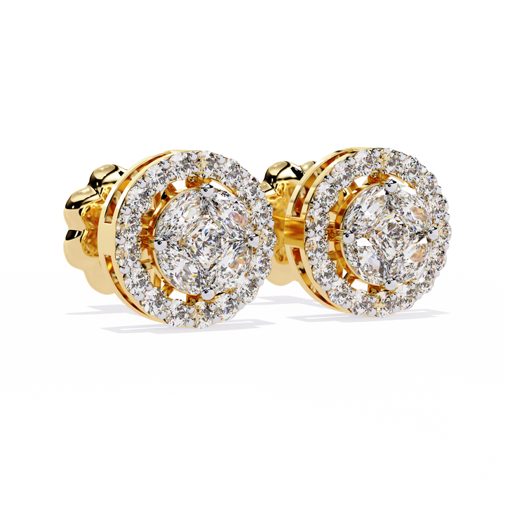 HALO DIAMOND STUD EARRING