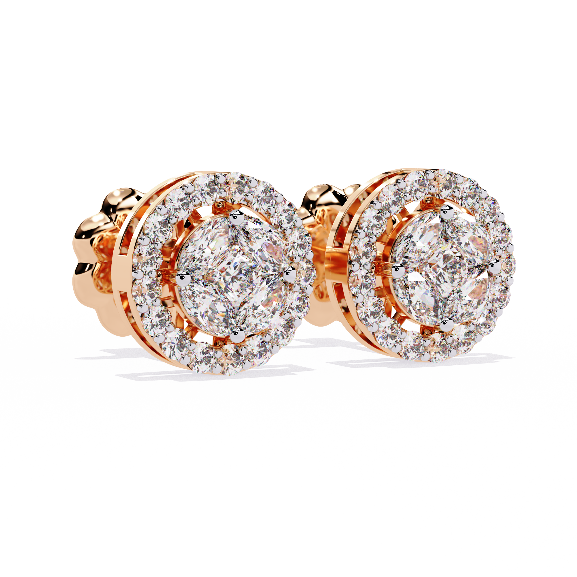 HALO DIAMOND STUD EARRING