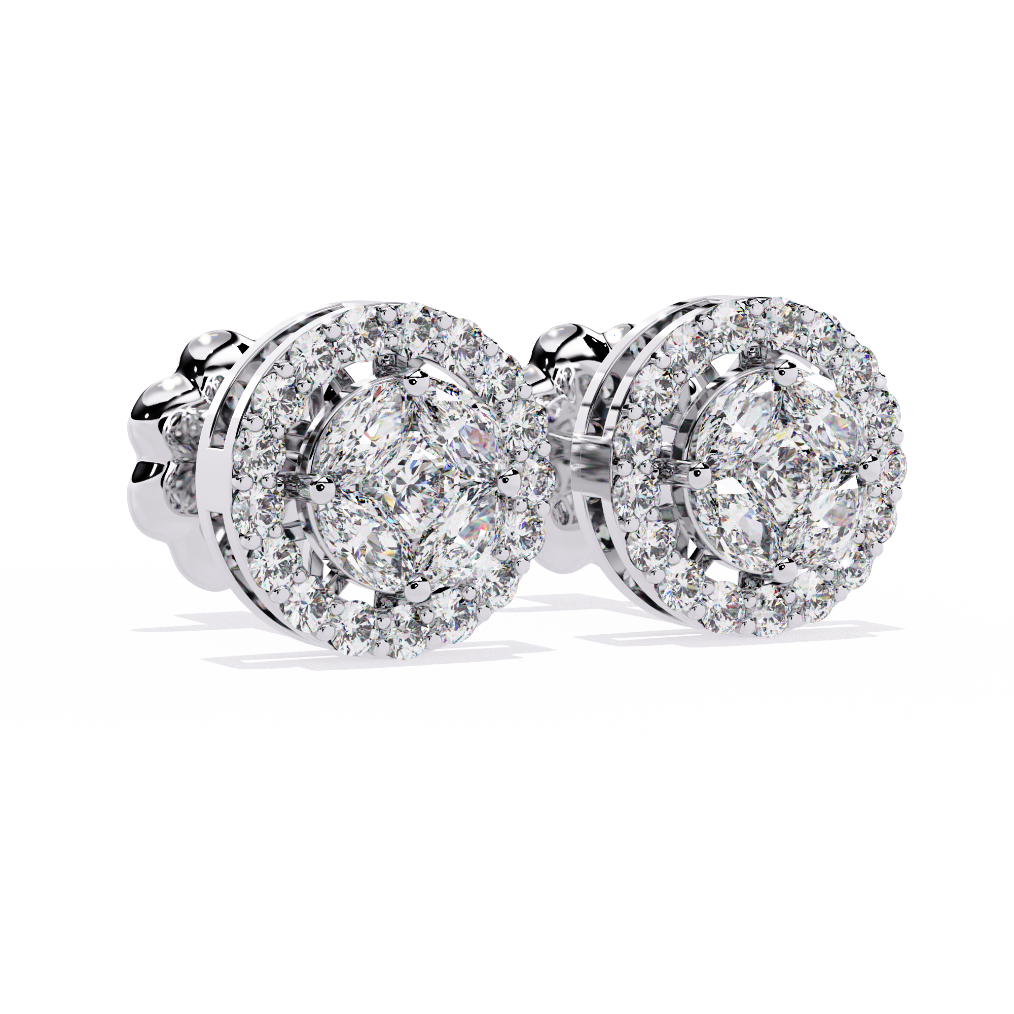 HALO DIAMOND STUD EARRING