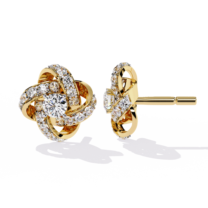 SPIRAL WITH DIAMOND CENTER EARRING