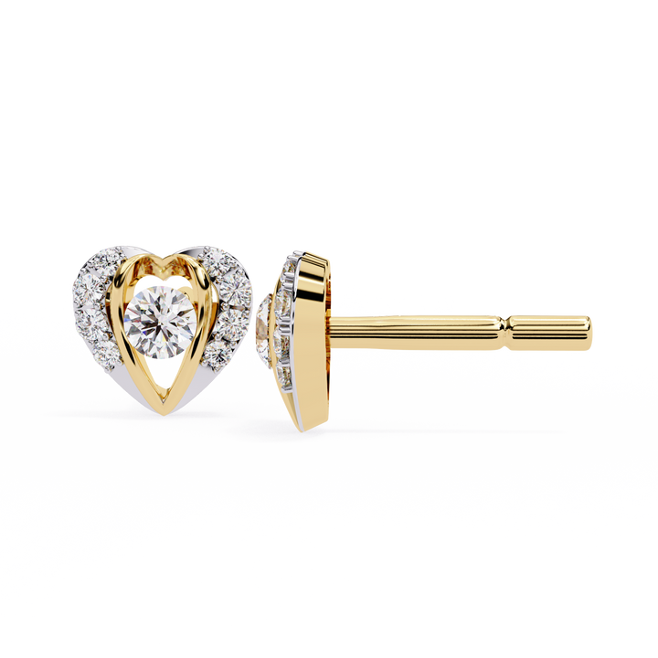 HEART SHAPE EARRINGS WITH 0.48CT ROUND