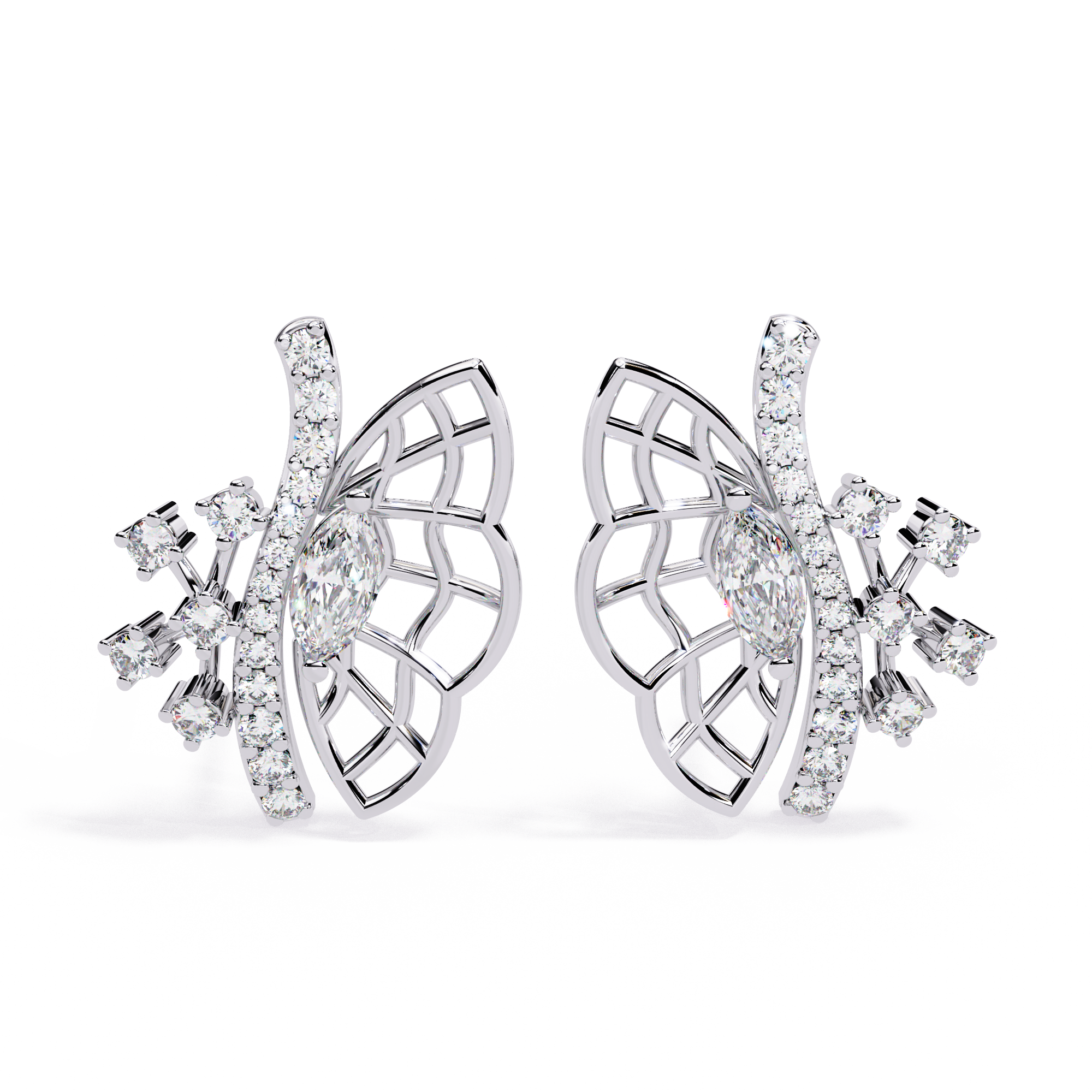 LETTIE DIAMOND STUD EARRINGS