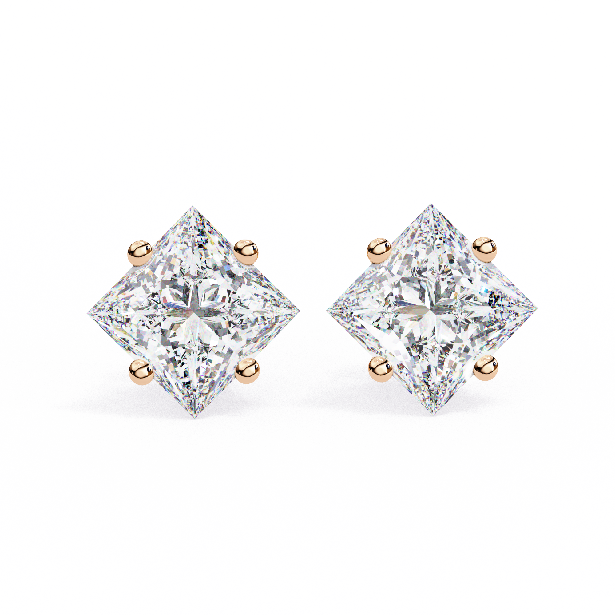 2.39ct PRINCESS STUDS