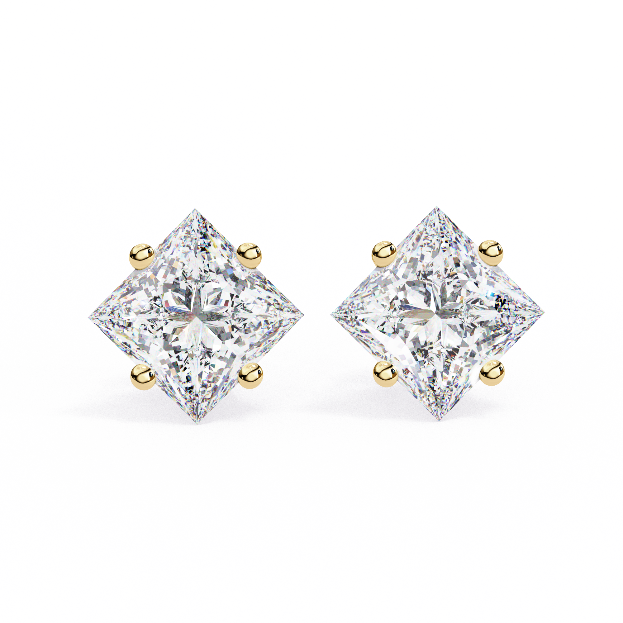 2.39ct PRINCESS STUDS