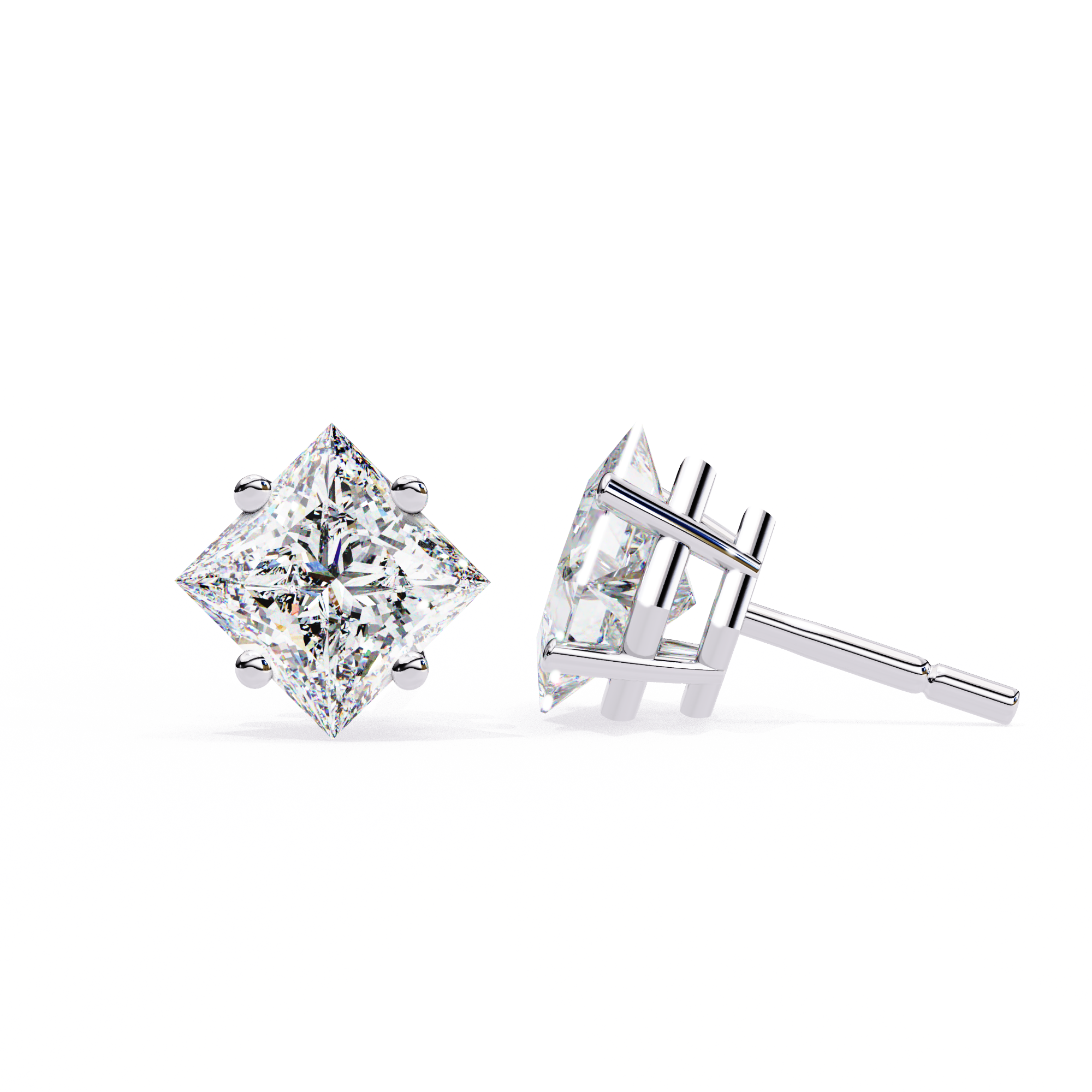 2.39ct PRINCESS STUDS
