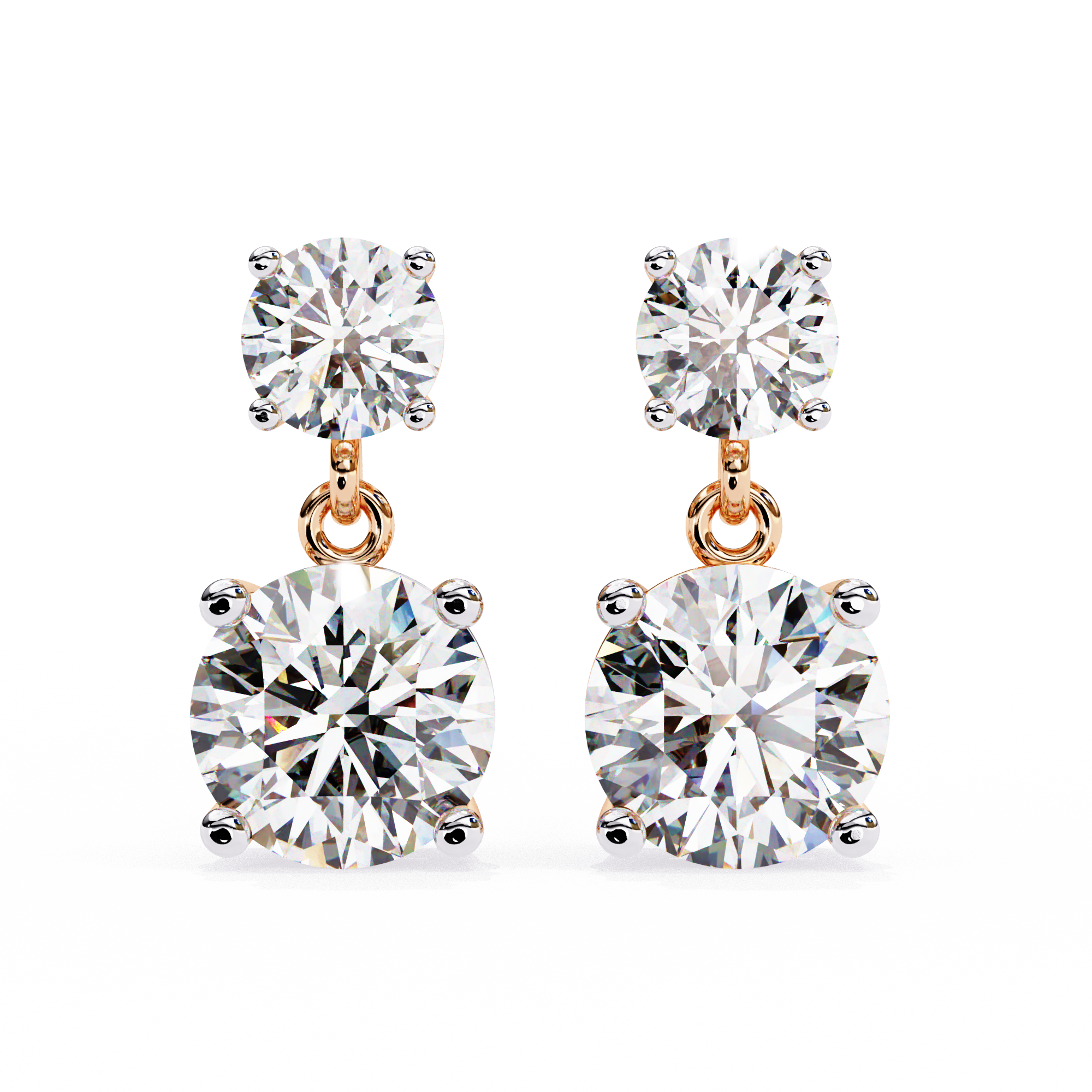 2.89CT ROUND HANGING EARRINGS
