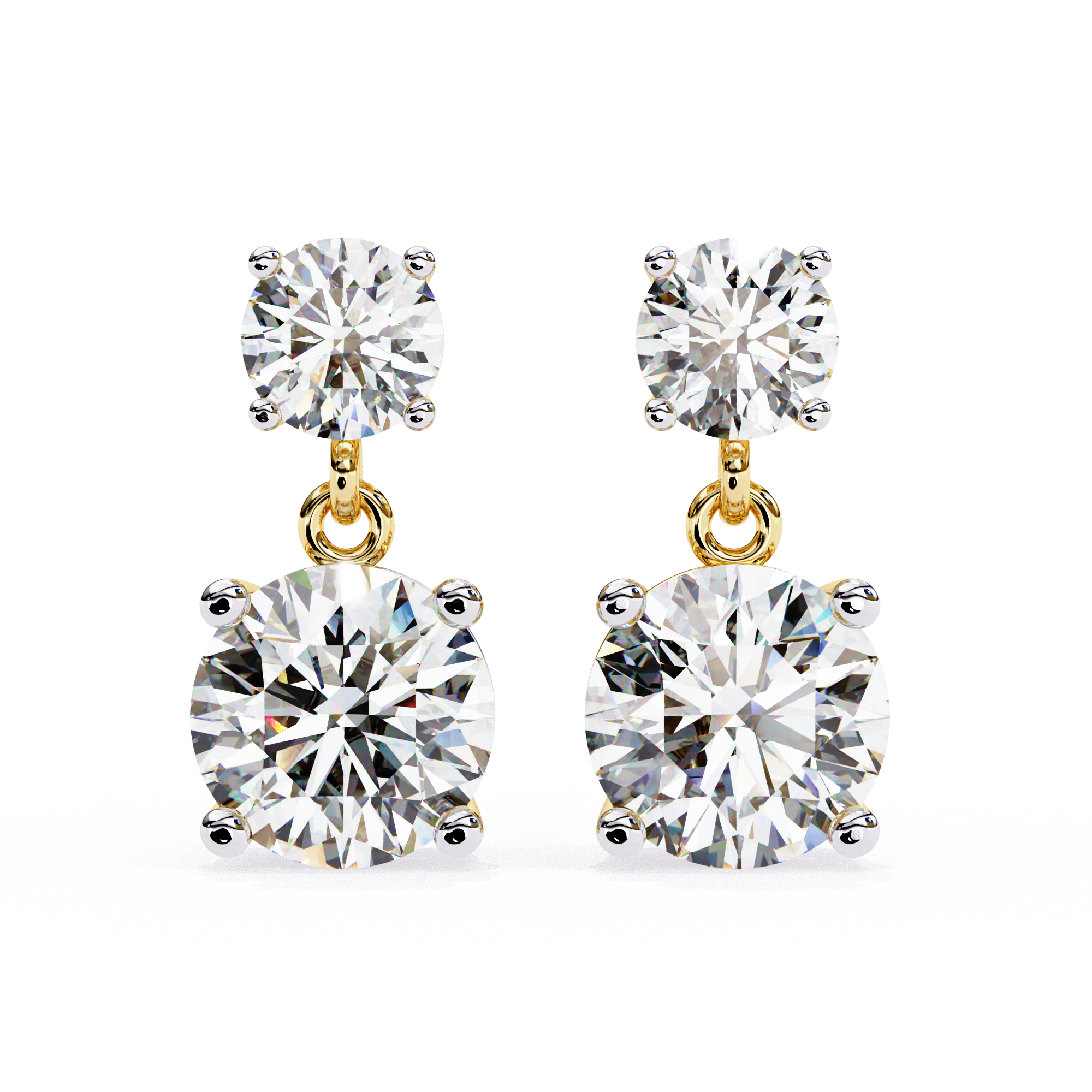 2.89CT ROUND HANGING EARRINGS
