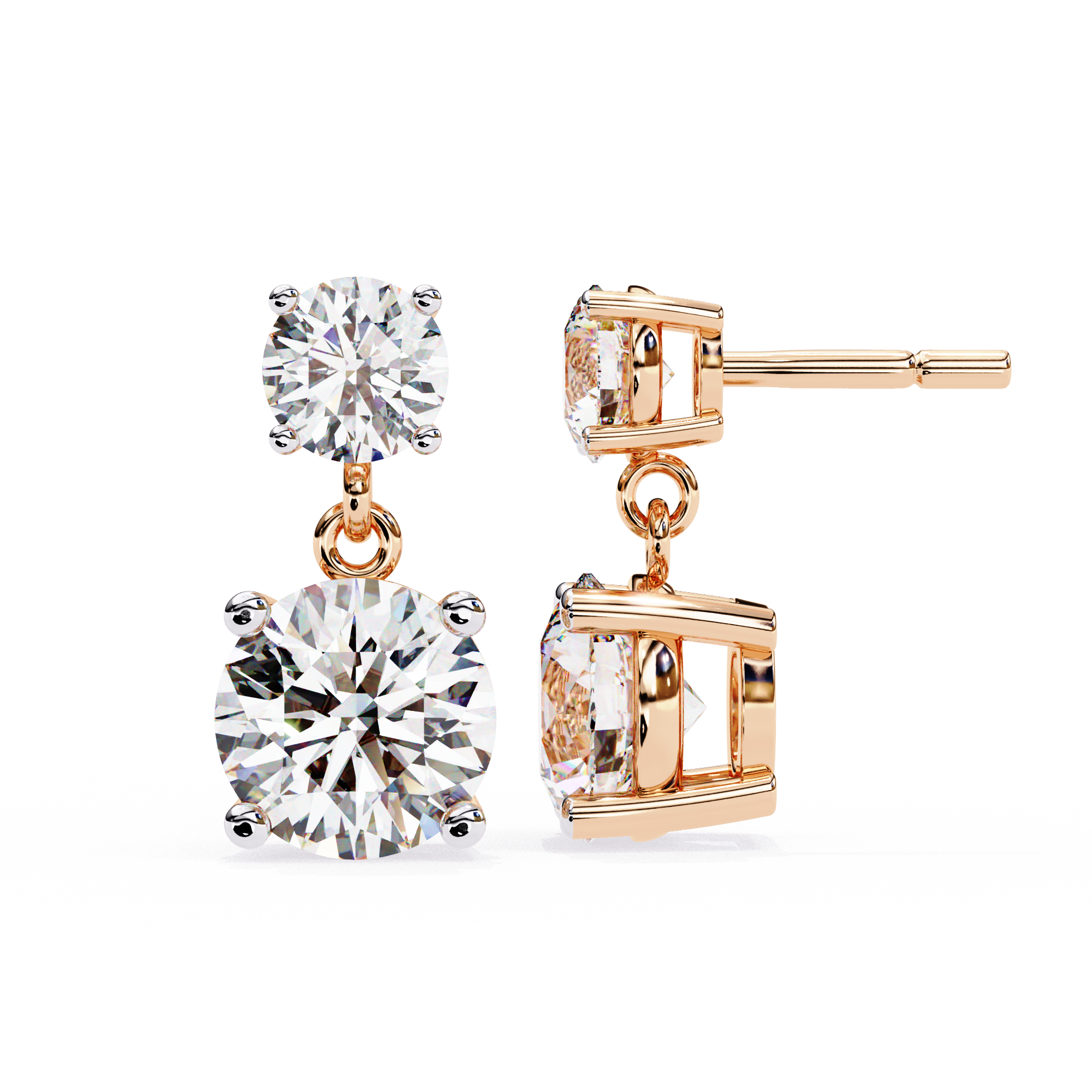 2.89CT ROUND HANGING EARRINGS