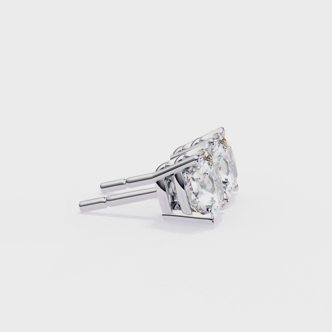 2.33CT SQUARE CUSHION STUDDS
