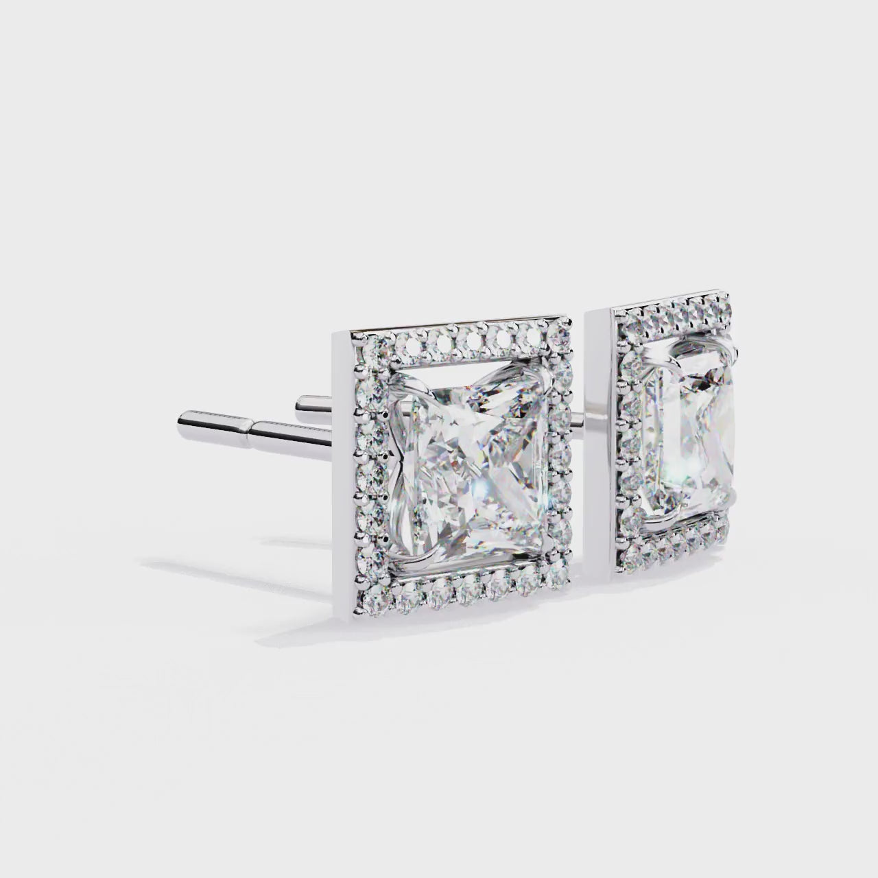 1.40CT PRINCESS SHAPE STUDDS