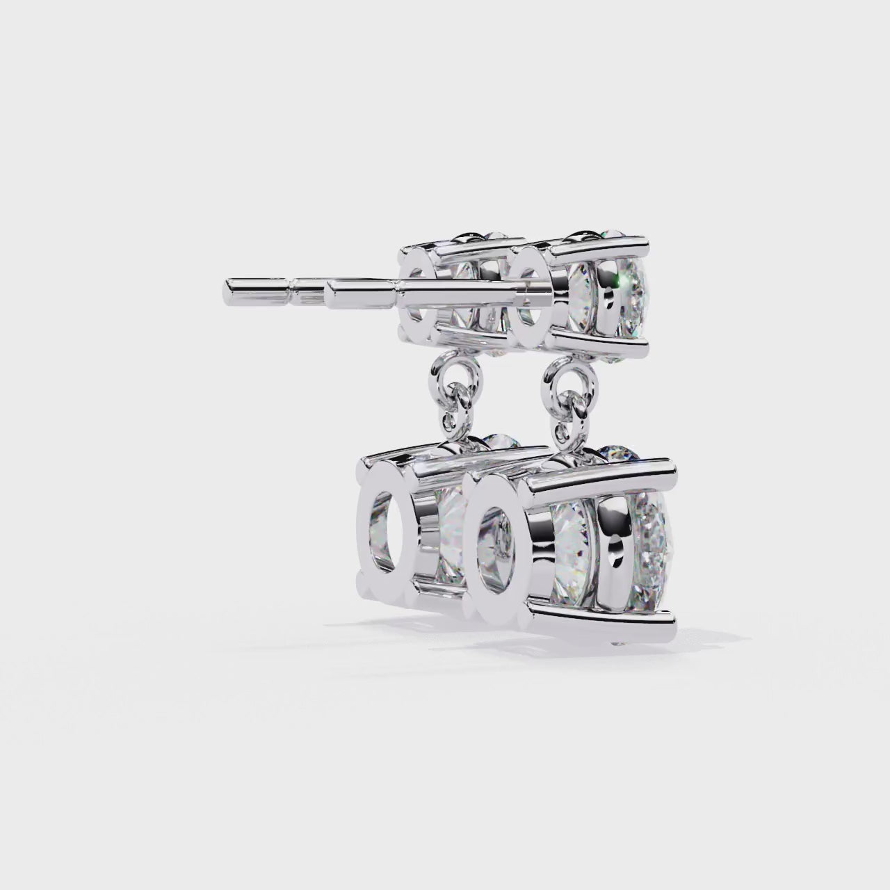 2.89CT ROUND HANGING EARRINGS